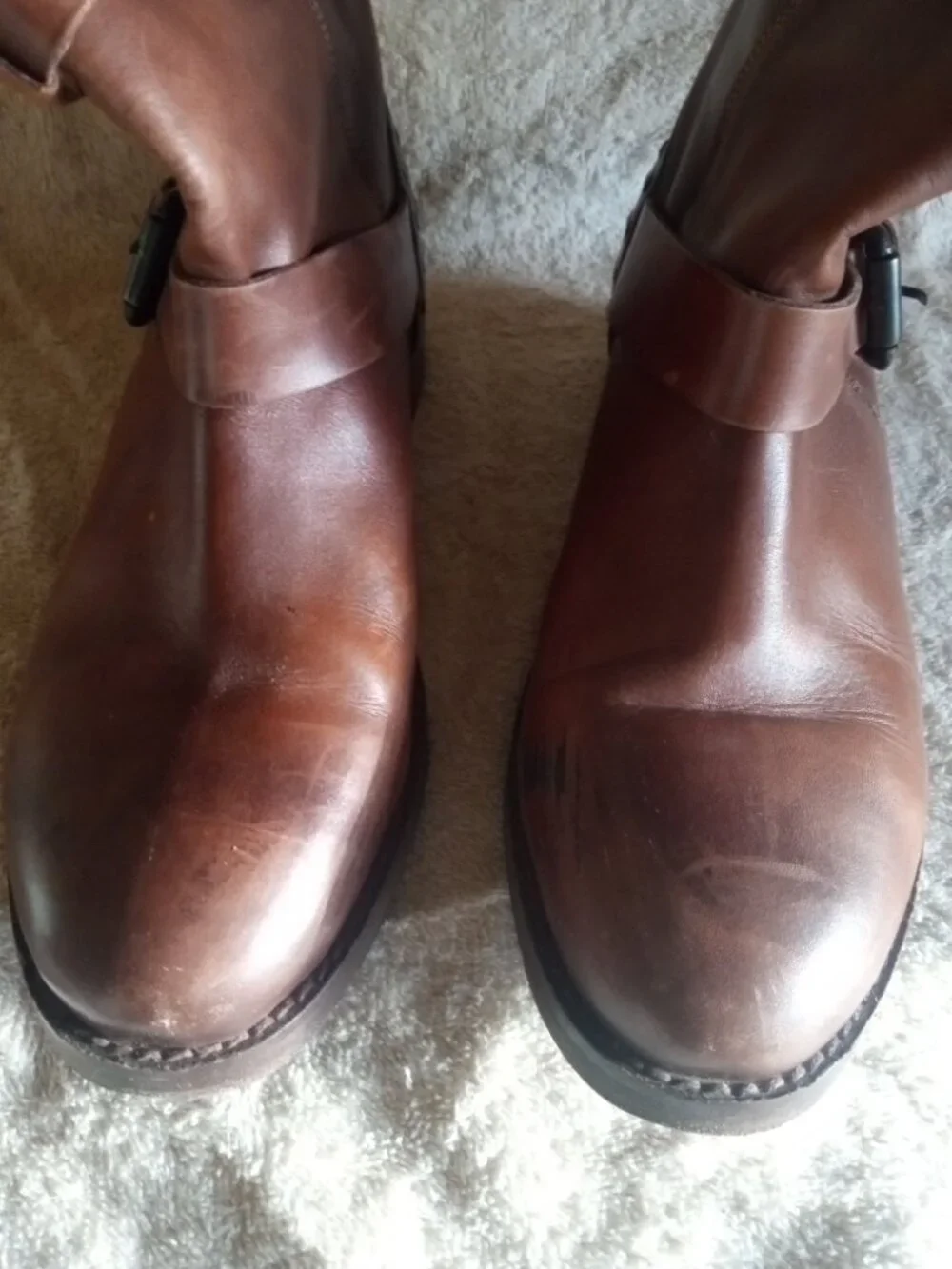 VINTAGE FOUNDRY Sherry Burnished Brown Leather Ankle Boots 6 1/2 6.5 M Shoes